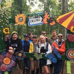 Kendal Calling crew enjoy some down time. 